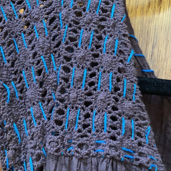 Free people brown summer dress with full separate lining & Narrow Braided belt. - Picture 7 of 15